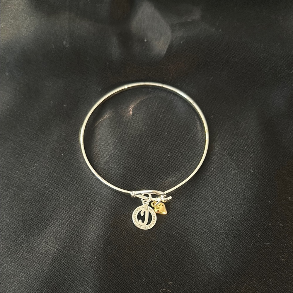 Alex and Ani Silver Charm J Initial Bracelet